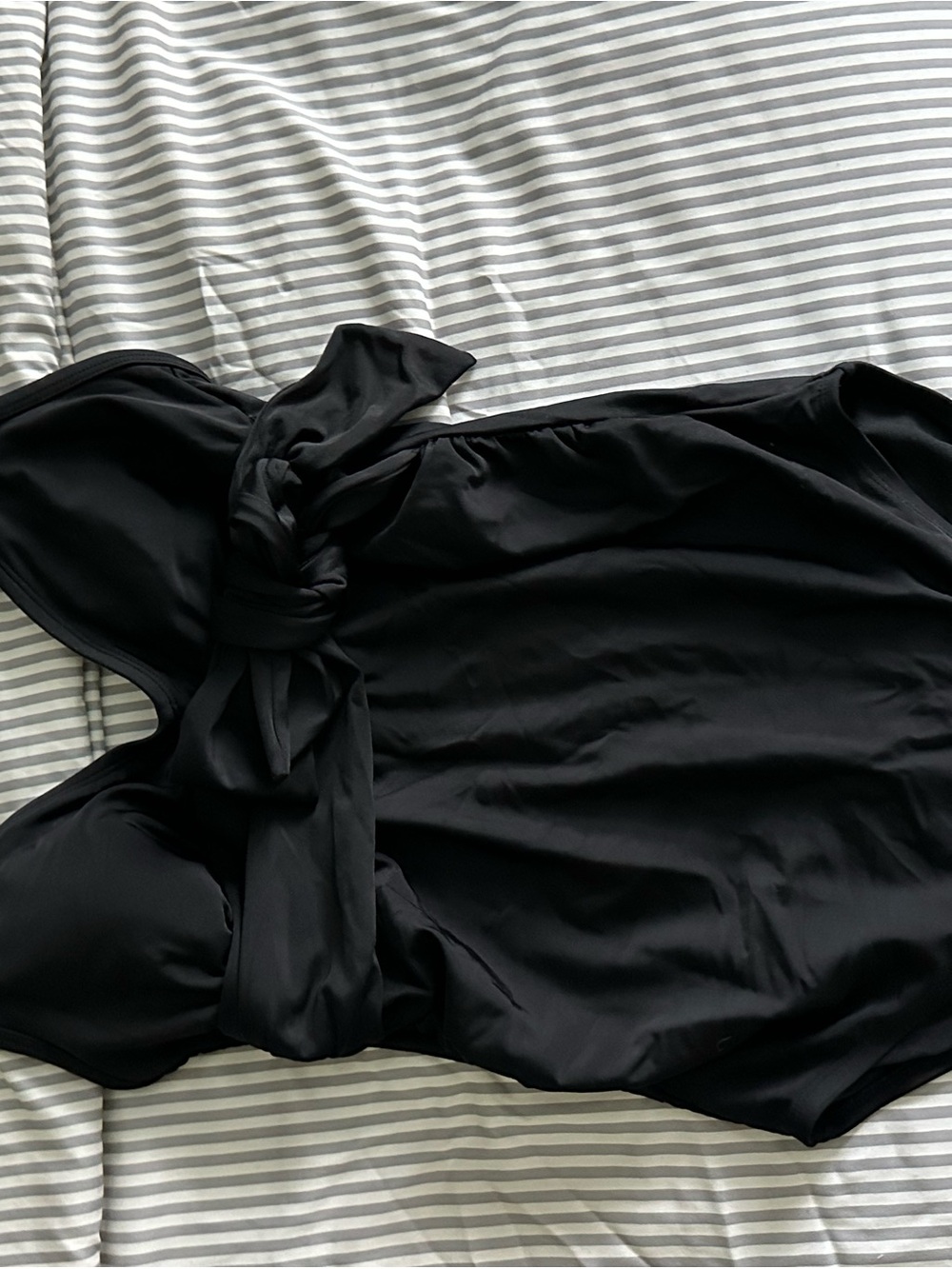 MATERNITY Black One-Piece Swimsuit with Front Tie